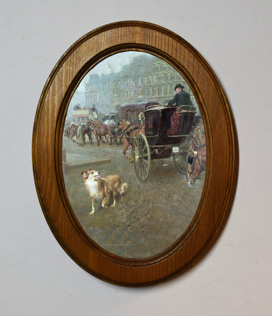 Lost or Strayed Briton Rivière Light Oak Oval Wooden Framed Classic Art Print 3"x4", 3.5"x5", 4"x6", 5"x7", 6"x8"
