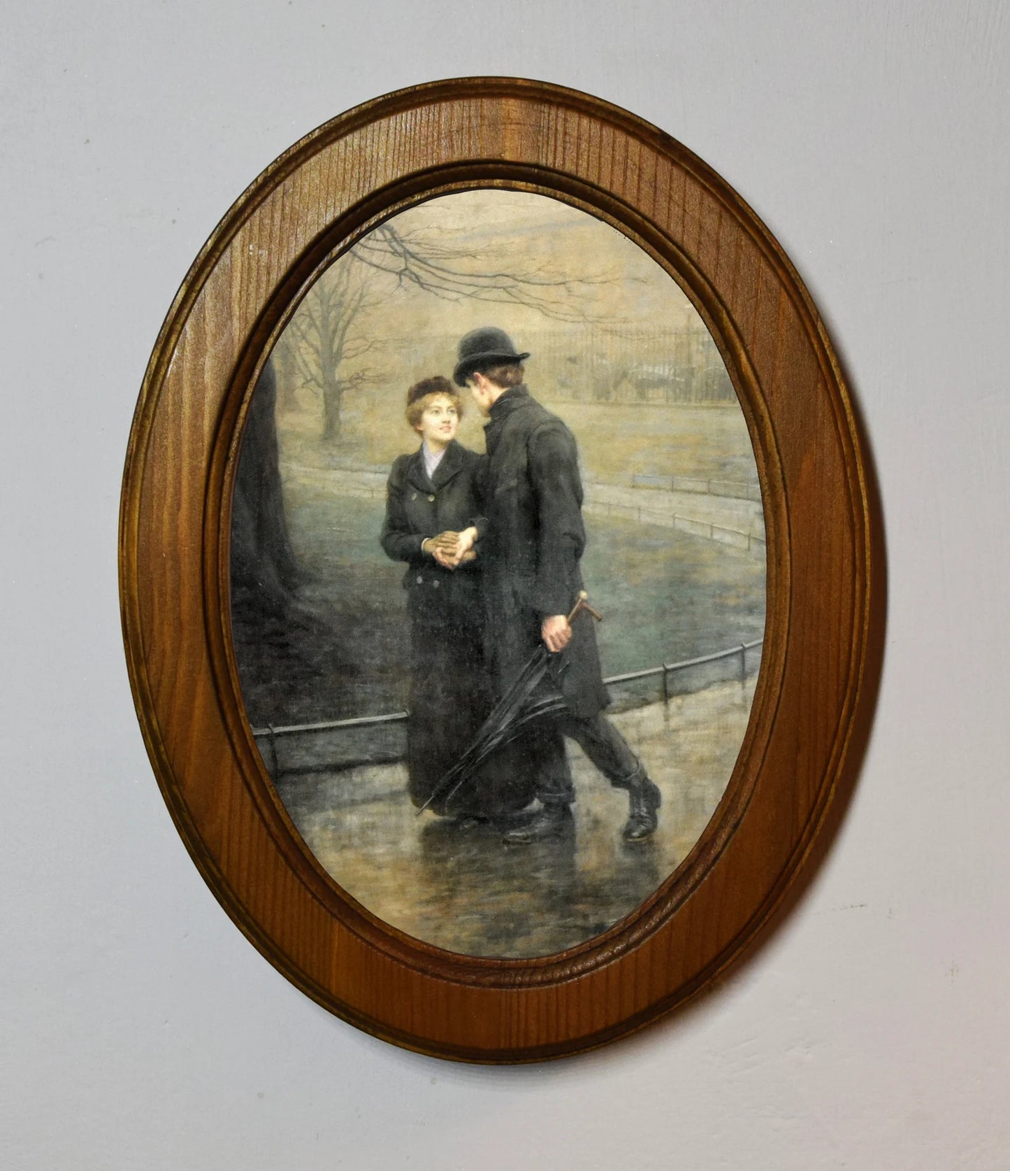 Garden of Eden Briton Rivière Light Oak Oval Wooden Framed Classic Art Print 3"x4", 3.5"x5", 4"x6", 5"x7", 6"x8"