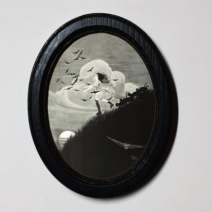 The Kelpie Ida Rentoul Outhwaite Halloween Oval Wooden Framed Print 3"x4", 3.5"x5", 4"x6", 5"x7"