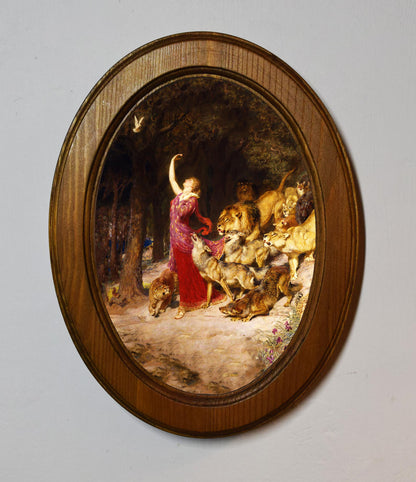 Aphrodite Briton Rivière Light Oak Oval Wooden Framed Classic Art Print 3"x4", 3.5"x5", 4"x6", 5"x7", 6"x8"