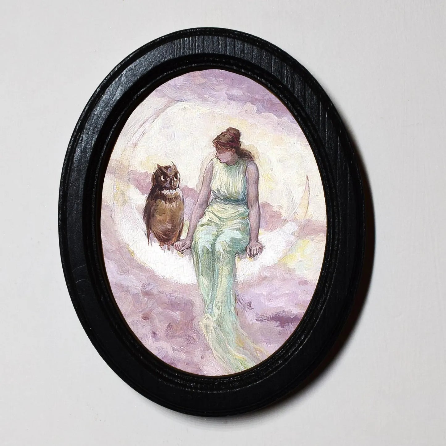 The Witches Daughter Frederick Stuart Halloween Oval Wooden Framed Print 3"x4", 3.5"x5", 4"x6", 5"x7", 6"x8"