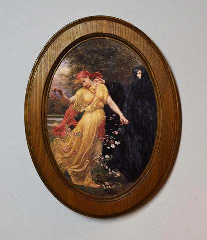At the First Touch of Winter, Summer Fades Away Valentine Cameron Prinsep Light Oak Oval Wooden Framed Classic Art Print 3"x4", 3.5"x5", 4"x6", 5"x7", 6"x8"