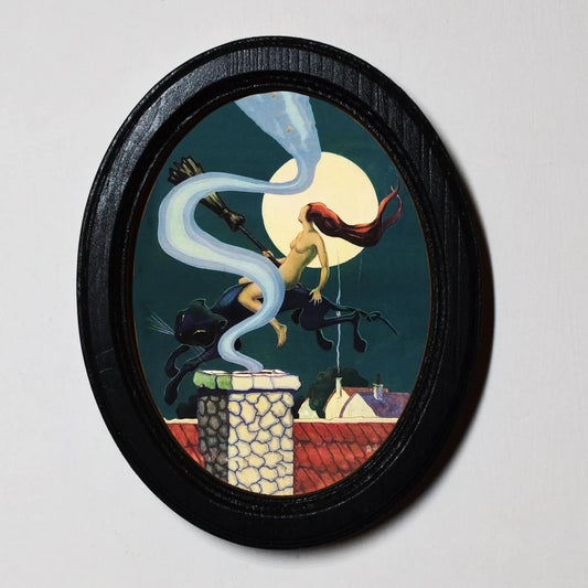 Shadowlands Halloween Oval Wooden Framed Print 3"x4", 3.5"x5", 4"x6", 5"x7"