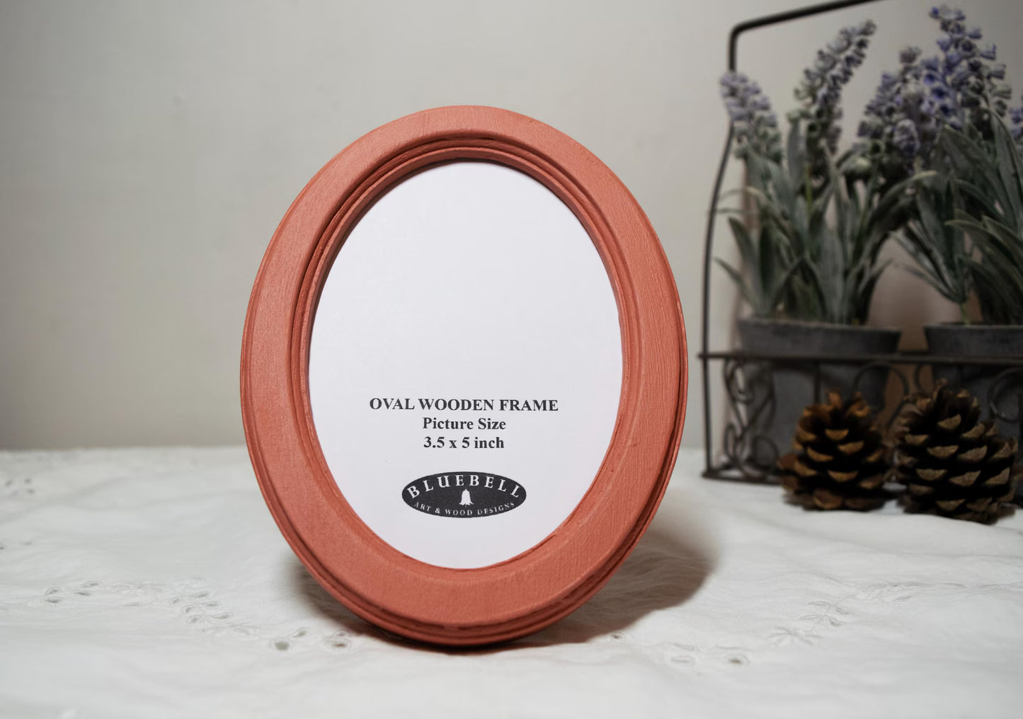 Coral Pink Oval Wooden Photo Frame A3 / 12"x16.5", A4 / 8"x12", A5 / 6"x 8", 11"x14", 5"x7", 4"x6", 3.5"x5", 3"x4", 2.5"x3.5", 2"x3"