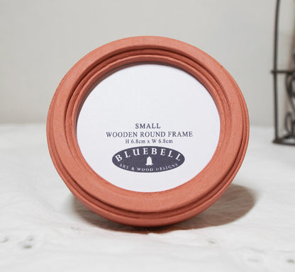 Coral Pink Round Shaped Wooden Photo Frame 8”x8”, 7”x7”, 6"x6", 5"x5", 4"x4", 3"x3", 2.5"x2.5"