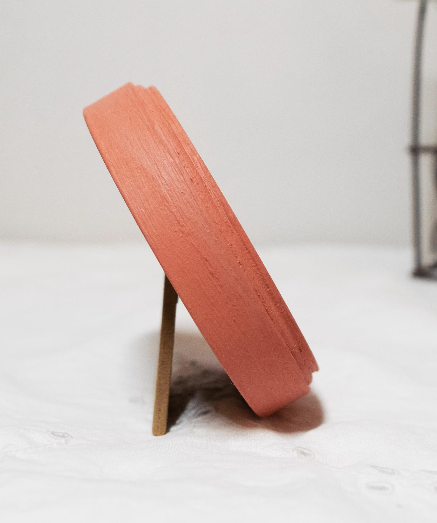 Coral Pink Round Shaped Wooden Photo Frame 8”x8”, 7”x7”, 6"x6", 5"x5", 4"x4", 3"x3", 2.5"x2.5"