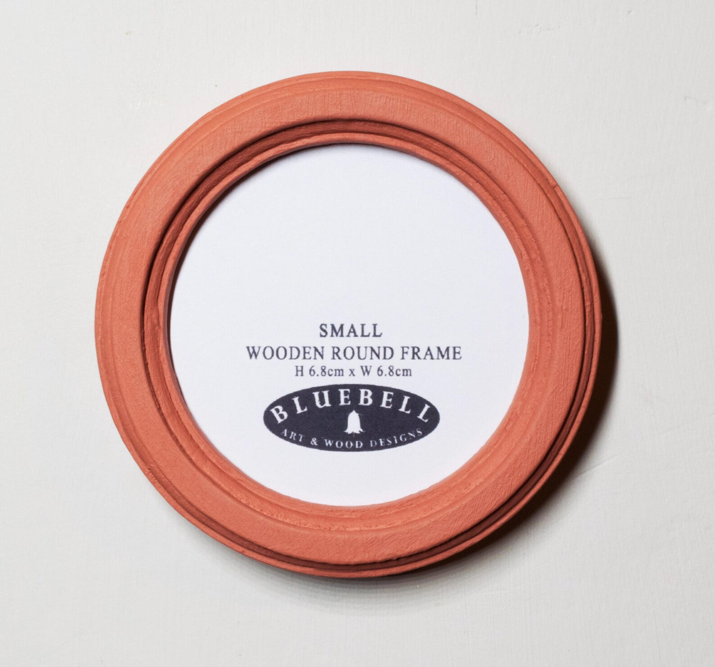 Coral Pink Round Shaped Wooden Photo Frame 8”x8”, 7”x7”, 6"x6", 5"x5", 4"x4", 3"x3", 2.5"x2.5"