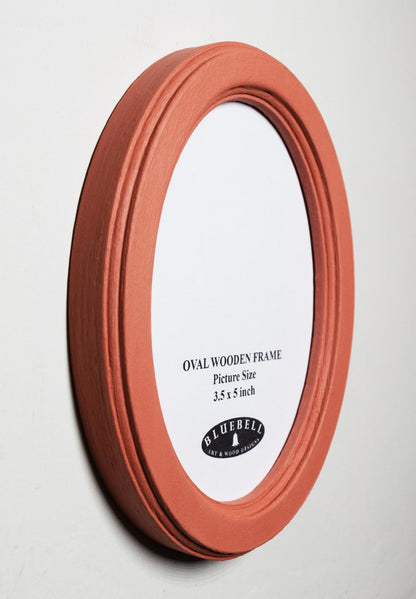 Coral Pink Oval Wooden Photo Frame A3 / 12"x16.5", A4 / 8"x12", A5 / 6"x 8", 11"x14", 5"x7", 4"x6", 3.5"x5", 3"x4", 2.5"x3.5", 2"x3"