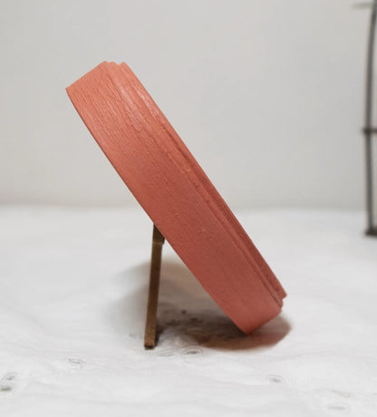 Coral Pink Heart Shaped Wooden Photo Frame 4"x4", 3"x3"