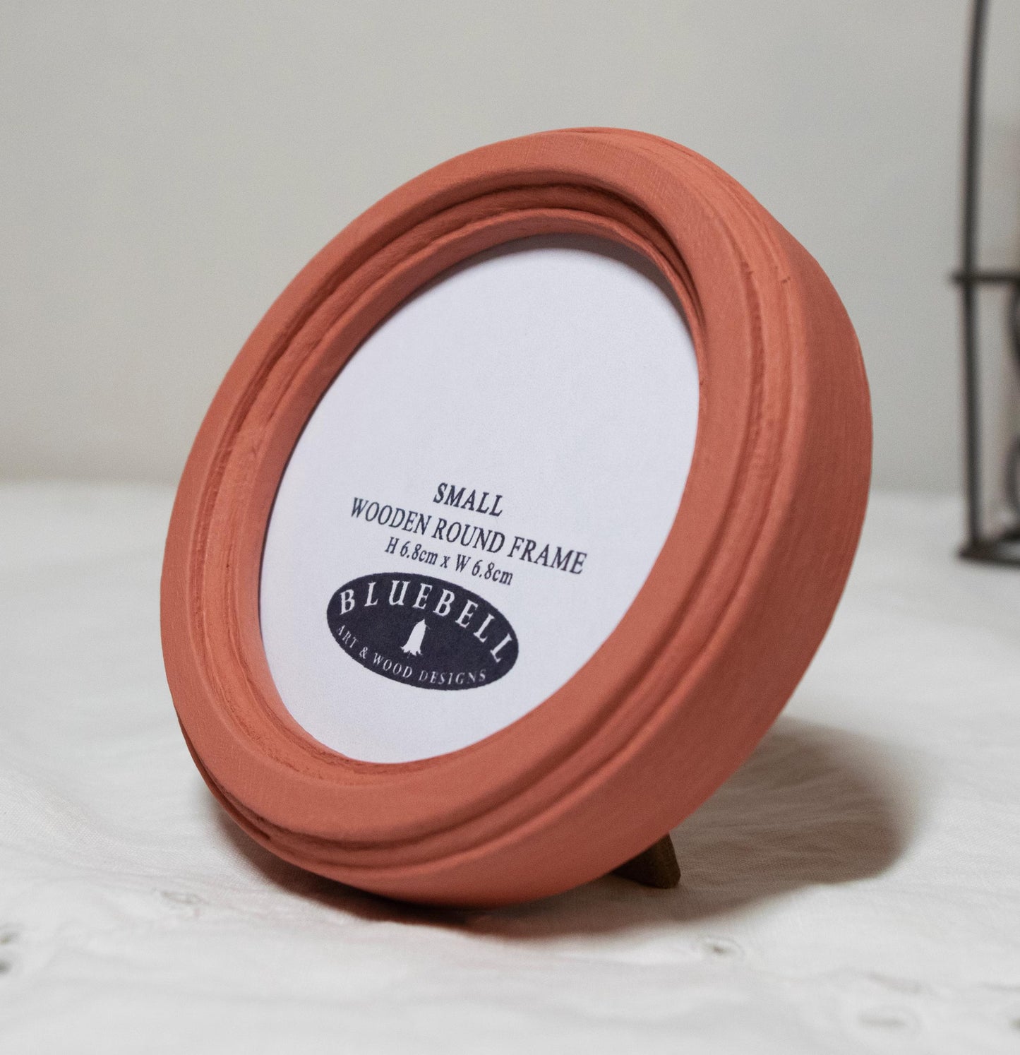 Coral Pink Round Shaped Wooden Photo Frame 8”x8”, 7”x7”, 6"x6", 5"x5", 4"x4", 3"x3", 2.5"x2.5"
