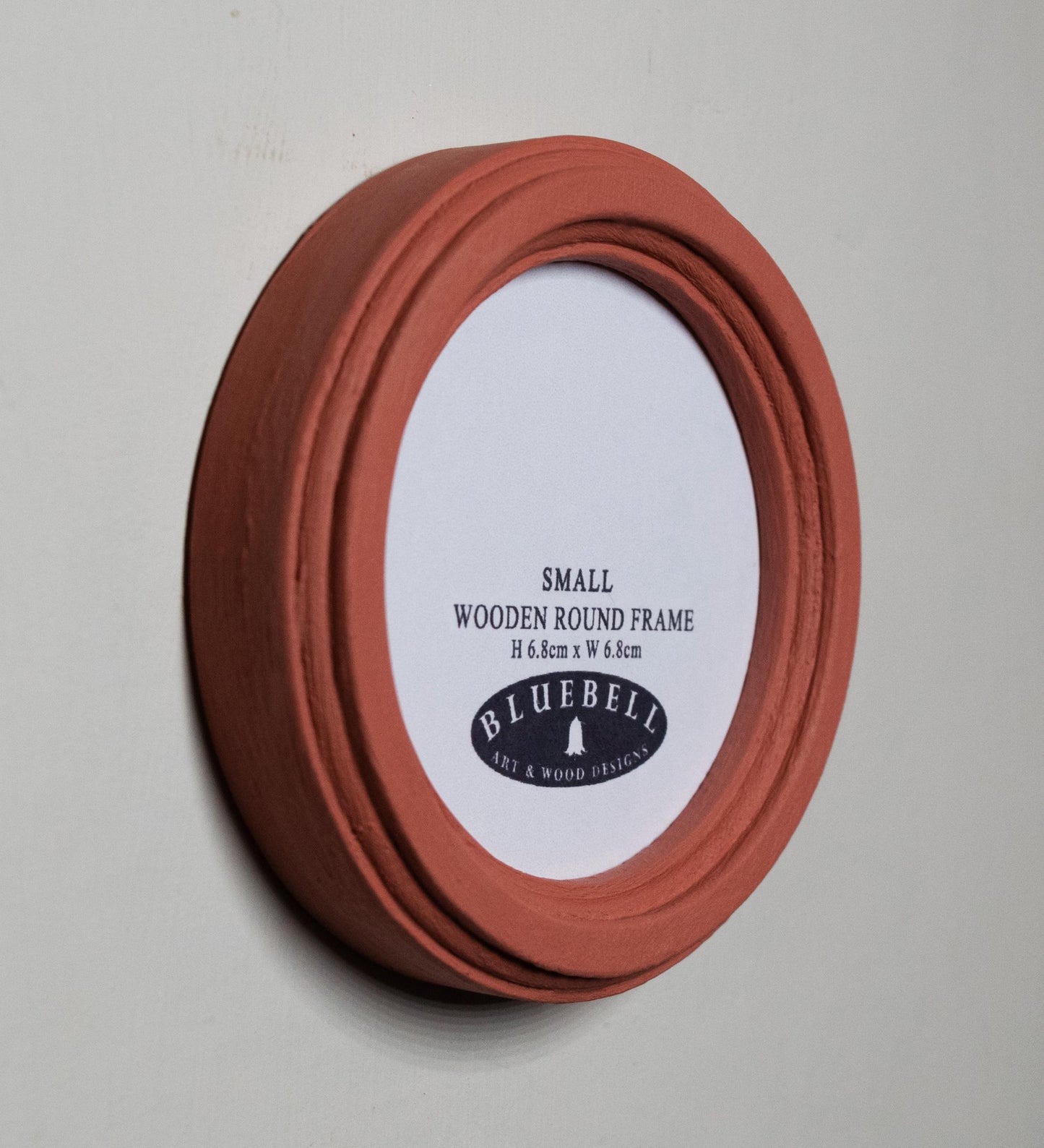 Coral Pink Round Shaped Wooden Photo Frame 8”x8”, 7”x7”, 6"x6", 5"x5", 4"x4", 3"x3", 2.5"x2.5"