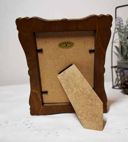 Light Oak Scalloped Rectangle Wooden Photo Frame 5"x7", 4"x6", 3.5"x5"