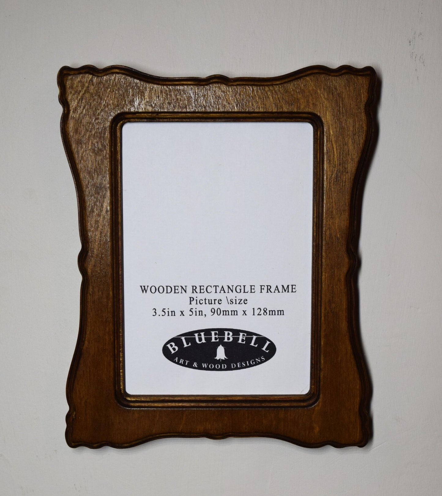 Light Oak Scalloped Rectangle Wooden Photo Frame 5"x7", 4"x6", 3.5"x5"