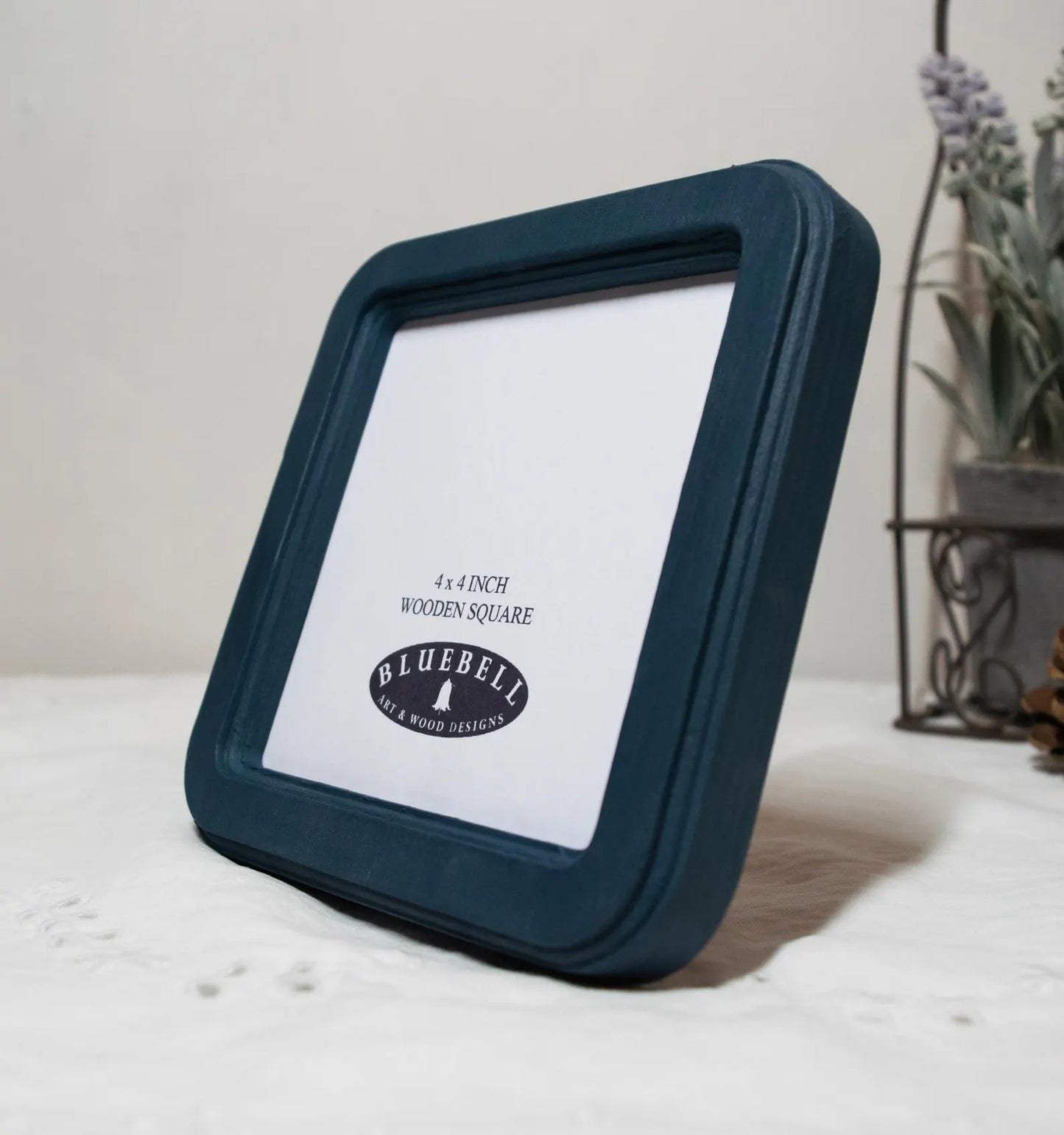 Teal Blue Square Wooden Photo Frame 8”x8”, 7”x7”, 6"x6", 5"x5", 4"x4", 3"x3", 2.5"x2.5"