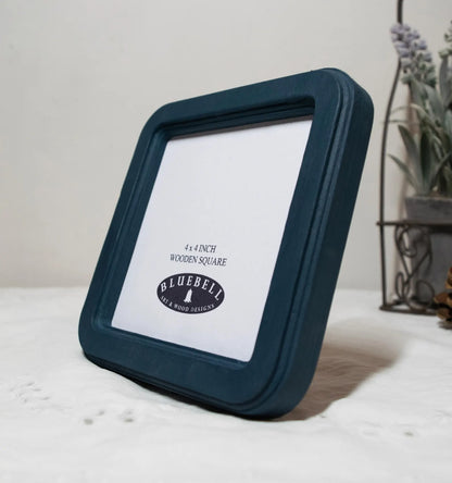 Teal Blue Square Wooden Photo Frame 8”x8”, 7”x7”, 6"x6", 5"x5", 4"x4", 3"x3", 2.5"x2.5"