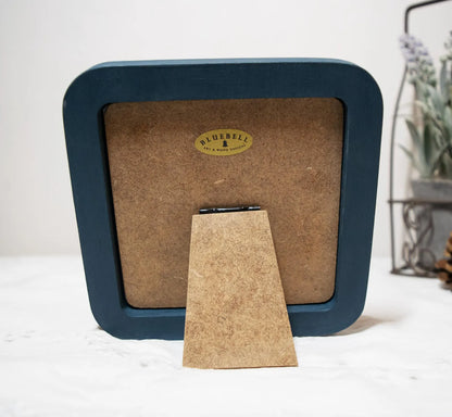 Teal Blue Square Wooden Photo Frame 8”x8”, 7”x7”, 6"x6", 5"x5", 4"x4", 3"x3", 2.5"x2.5"