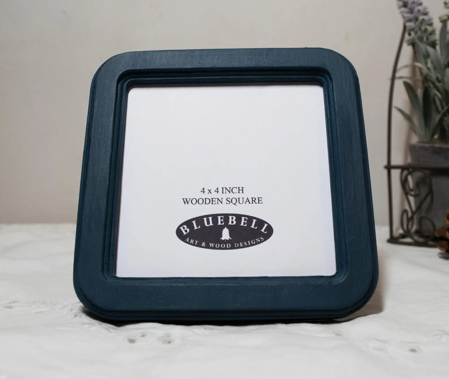 Teal Blue Square Wooden Photo Frame 8”x8”, 7”x7”, 6"x6", 5"x5", 4"x4", 3"x3", 2.5"x2.5"