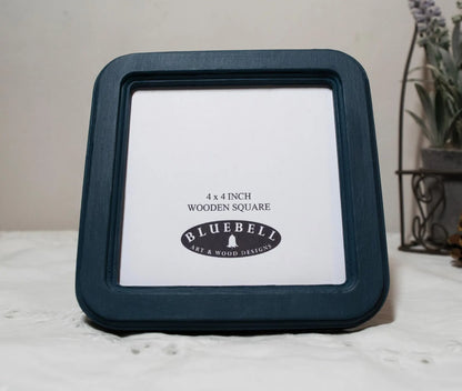 Teal Blue Square Wooden Photo Frame 8”x8”, 7”x7”, 6"x6", 5"x5", 4"x4", 3"x3", 2.5"x2.5"