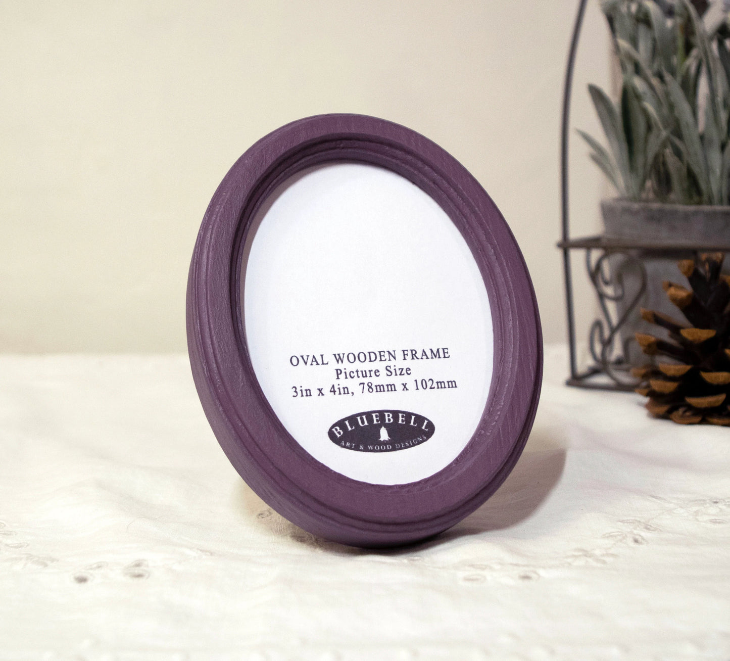Purple Oval Wooden Photo Frame A3 / 12"x16.5", A4 / 8"x12", A5 / 6"x 8", 11"x14", 5"x7", 4"x6", 3.5"x5", 3"x4", 2.5"x3.5", 2"x3"