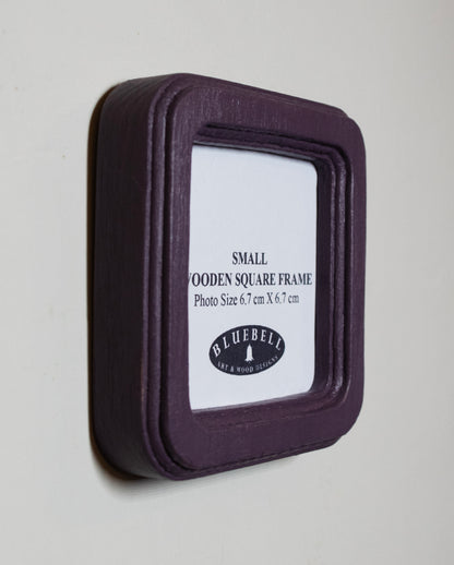 Purple Square Wooden Photo Frame 8”x8”, 7”x7”, 6"x6", 5"x5", 4"x4", 3"x3", 2.5"x2.5"